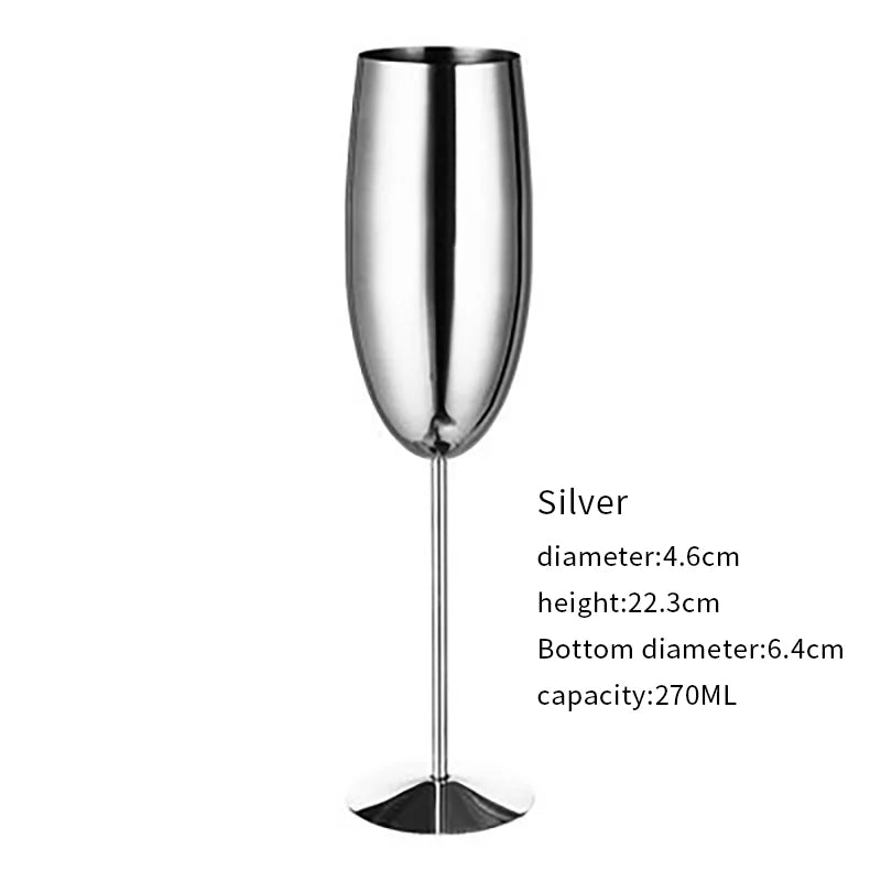 304 Stainless Steel Cocktail Glass,  Red Wine Cup, Flute Champagne Cup, Metal Cup,  Bar Martini Cup