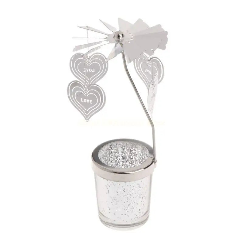 Rotary Holder Spinning Candleholder Metal Tea Light Stand for Romantic Wedding Home Table Decor Holiday Favor