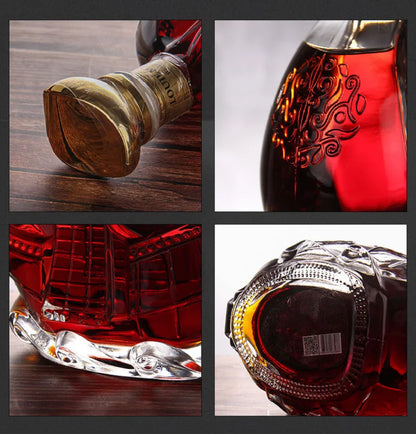Whiskey Decanter Bottle with Lid, Crystal Glass, Wine Beer Containers, Cup, Home Bar Tools, Decoration