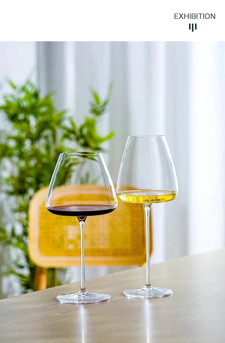 CRISON Handmade Crystal Red Wine Glass for Riesling Burgundy - Premium Quality Home Wine Glass