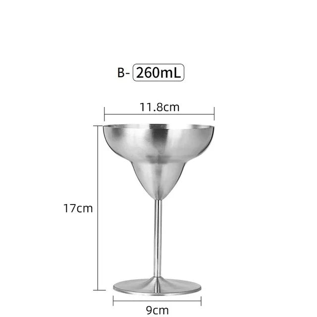 304 Stainless Steel Cocktail Glass,  Red Wine Cup, Flute Champagne Cup, Metal Cup,  Bar Martini Cup