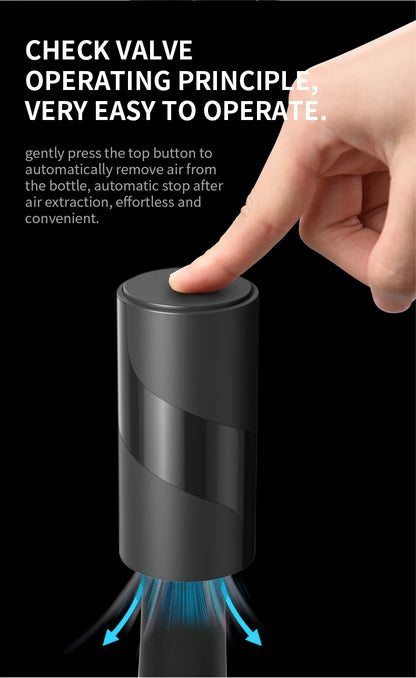 Electric Wine Stopper, Mini Automatic Wine Saver Vacuum Pump for Keepping Wine Fresh, Wine Sealer and Preserver for Wine Bottles