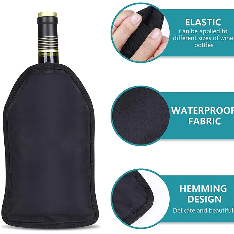 Wine Cooling Holder, Ice Bag, Jelly, Picnic Beverage Nylon Wine Cooler Sleeve, Soft Drink Rack, Bar Tools For Beer Champagne Bucket
