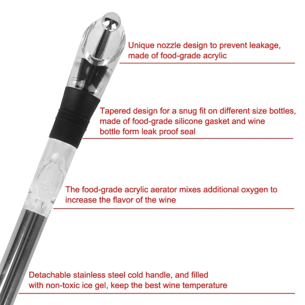 Rapid Iceless Wine Chilling Rod Stainless Steel Cooler, Ice Chill Bar, Wine Cooler Set, Wine Bottle Cooler, Stick Aerator Pourer