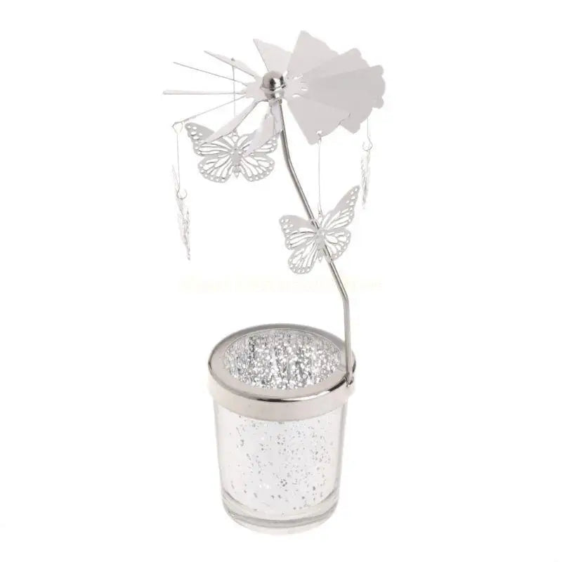 Rotary Holder Spinning Candleholder Metal Tea Light Stand for Romantic Wedding Home Table Decor Holiday Favor