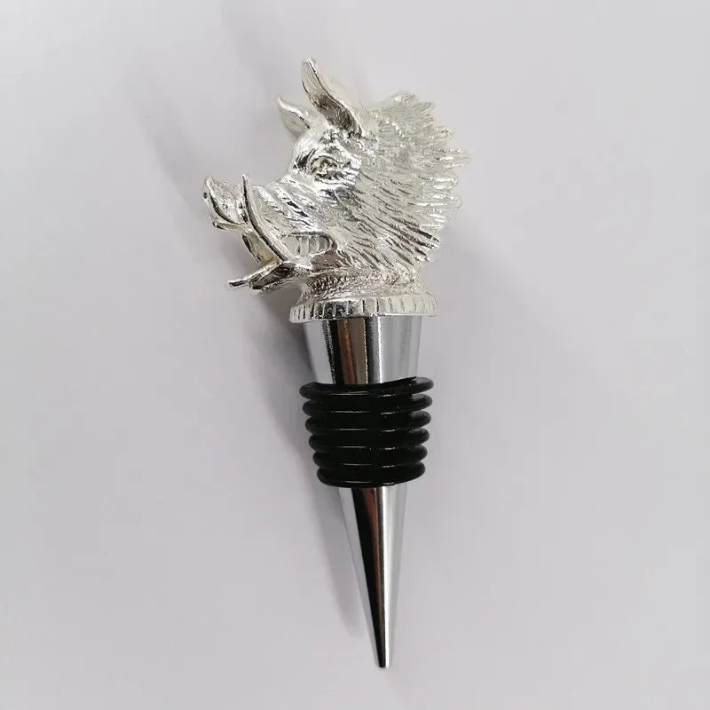 1PC Animal Head Wine Pourer Zinc Alloy Deer Elk Lion Leopard Wolf Eagle Dragon Wine Pour Spout Stopper Club Bar Accessories