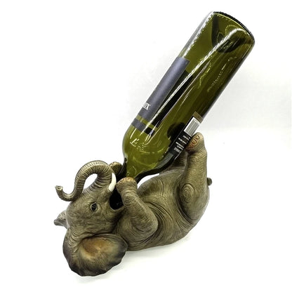 Drinking Elephant Bottle Rack Decorative Resin Bender Elephant Statue Wine Holder Pub Ornament Home Barware Restaurant Supplies