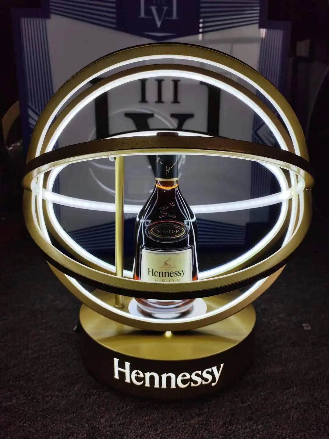Hennessy LED Metal Bottle Globe Cage Champagne Wine Rack Glorifier Presenter VIP Service Tray for Nightclub Lounge Bar Party