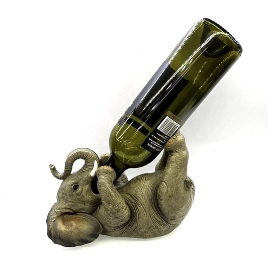 Drinking Elephant Bottle Rack Decorative Resin Bender Elephant Statue Wine Holder Pub Ornament Home Barware Restaurant Supplies