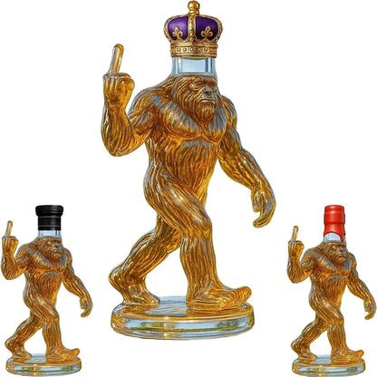 Bigfoot Whiskey Decanter – Funny Sasquatch Engraved Glass Bottle for Rustic Bars & Cabin Decor