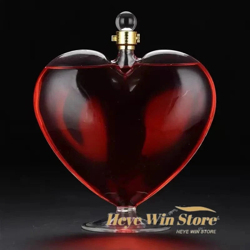 Fashion Wine Decanter Dispenser Heart-Shaped Wine Bottle Sealed Whiskey Vodka Sake Decanter Decoration Hip Flask Gift Jug