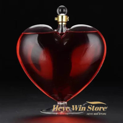 Fashion Wine Decanter Dispenser Heart-Shaped Wine Bottle Sealed Whiskey Vodka Sake Decanter Decoration Hip Flask Gift Jug