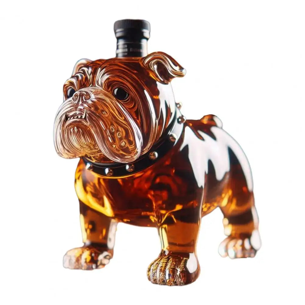 Large Capacity Whiskey Bottle for Parties 300 Ml Whiskey Decanter Bulldog Shape Whiskey Bottle Decanter for Home Bar Accessory