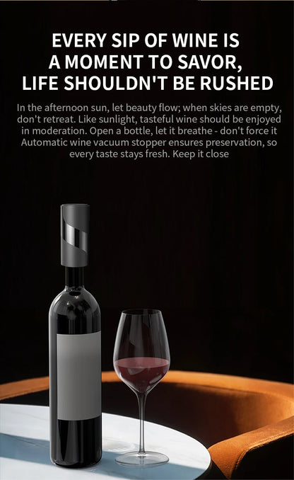 Electric Wine Stopper, Mini Automatic Wine Saver Vacuum Pump for Keepping Wine Fresh, Wine Sealer and Preserver for Wine Bottles