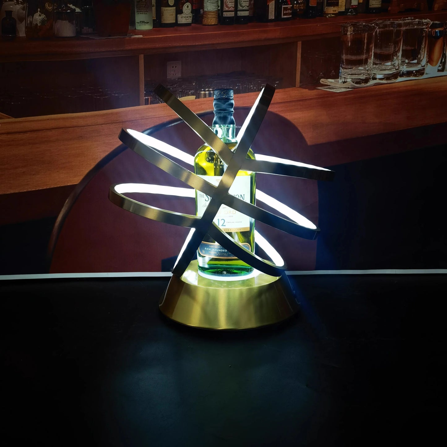 Hennessy LED Metal Bottle Globe Cage Champagne Wine Rack Glorifier Presenter VIP Service Tray for Nightclub Lounge Bar Party