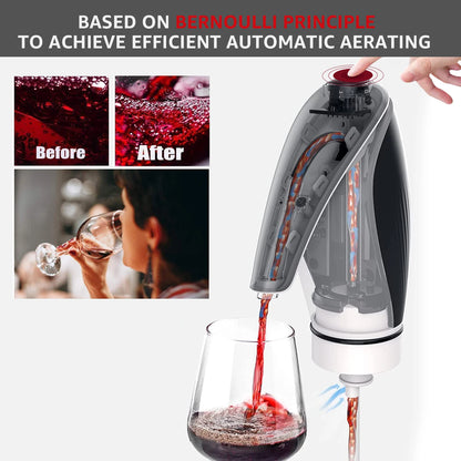Electric Wine Dispenser with Wine Stopper Preserver, Wine Oxygenator Aerator Dispensers, One Touch Wine Pourers, Wine Aeration