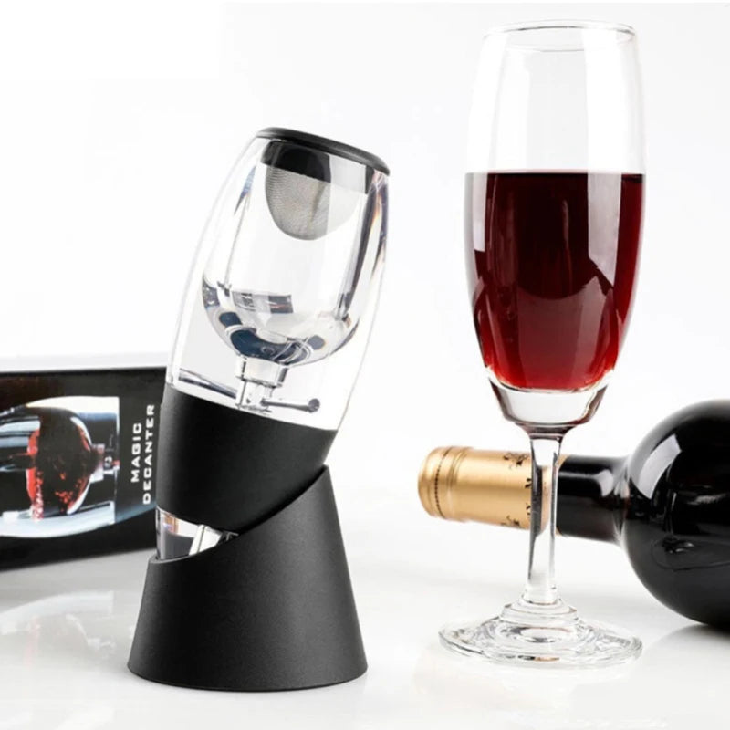 Professional Magic Red Wine Decanter Pourer with Filter Stand Quick Air Aerator Dispenser for Home Dining Bar Essential Set New