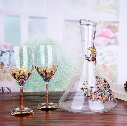 European crystal red wine glasses set luxury home goblet wine decanter glass New Year gifts.