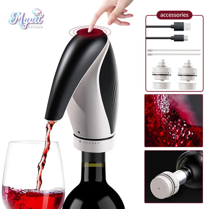 Electric Wine Dispenser with Wine Stopper Preserver, Wine Oxygenator Aerator Dispensers, One Touch Wine Pourers, Wine Aeration