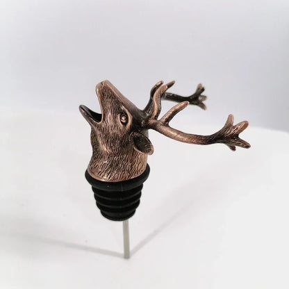 1PC Animal Head Wine Pourer Zinc Alloy Deer Elk Lion Leopard Wolf Eagle Dragon Wine Pour Spout Stopper Club Bar Accessories