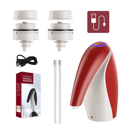 Electric Wine Dispenser with Wine Stopper Preserver, Wine Oxygenator Aerator Dispensers, One Touch Wine Pourers, Wine Aeration