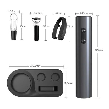 Electric Wine Bottle Opener, Wine Pourer, Automatic Red Wine Opener, Vacuum Bottle Stopper, Storage Base, Bar Kitchen Tools