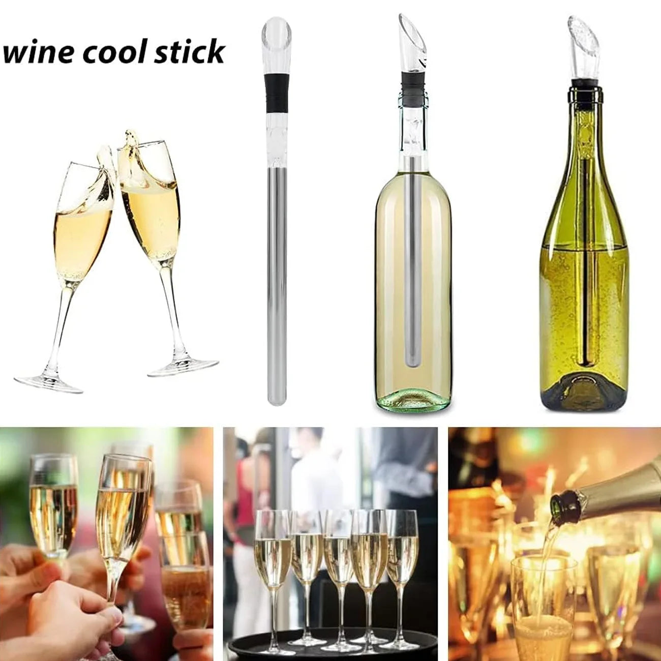 Wine Cooling Stick with Pourer – 304 Stainless Steel Wine Chiller