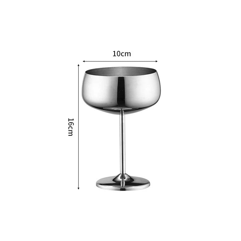 304 Stainless Steel Wine & Cocktail Goblets – Retro Martini Glass for Home, Bar & Restaurant” ✅