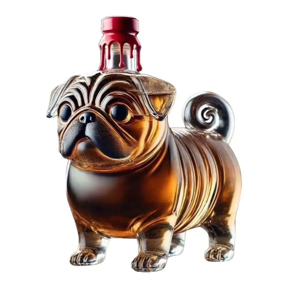 Creative Pug Red Wine Decanter Crystal Bottle Vodka Wine Bottle Wine Glass Dispenser Glass Bottle Thickened Whiskey Decanter