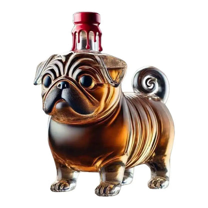 Creative Pug Red Wine Decanter Crystal Bottle Vodka Wine Bottle Wine Glass Dispenser Glass Bottle Thickened Whiskey Decanter