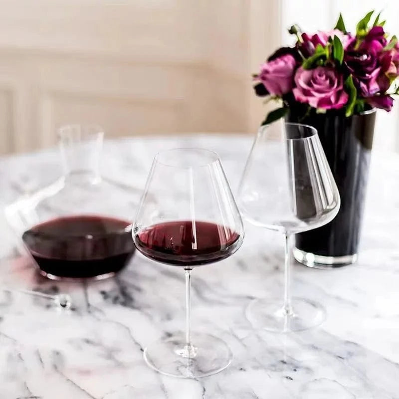 Burgundy Bordeaux Style Light Luxury Wine Glass Ultra-thin Craftsmanship Slim Cup Stems  Bar Party Classics Goblet