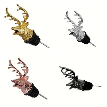 1PC Animal Head Wine Pourer Zinc Alloy Deer Elk Lion Leopard Wolf Eagle Dragon Wine Pour Spout Stopper Club Bar Accessories