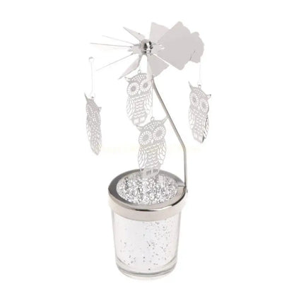 Rotary Holder Spinning Candleholder Metal Tea Light Stand for Romantic Wedding Home Table Decor Holiday Favor