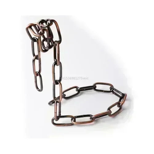 Bronze chain wine rack on a white background