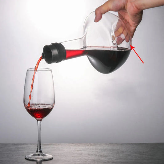 Classic Crystal Wine Decanter – 1000ml Wide-Base Aeration Carafe