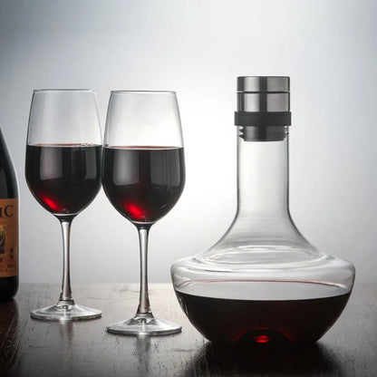 Classic Crystal Wine Decanter – 1000ml Wide-Base Aeration Carafe