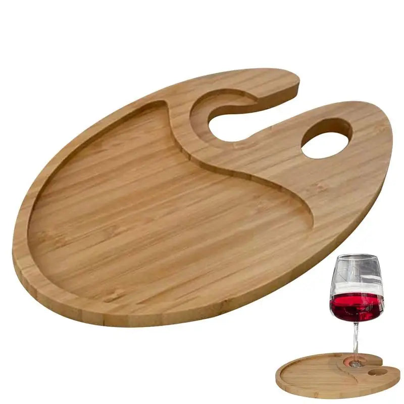 Wooden Wine & Cheese Appetizer Plates
