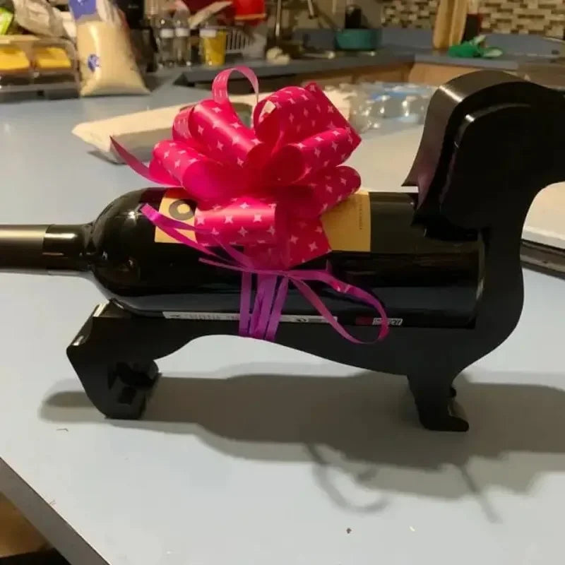 2025 New Creative Dachshund Wine Bottle Holder Kitchen Wine Storage Box Household Practical Decorative Sausage Dog Design