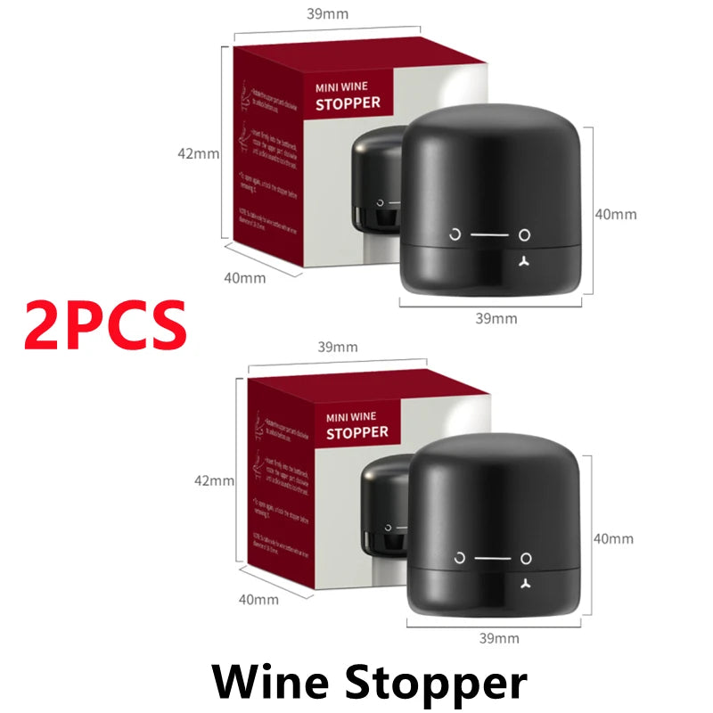 New 2PCS Vacuum Red Wine Bottle Cap Stopper, Silicone Sealed Champagne Bottle Stopper, Vacuum Retain Freshness Wine Plug, Bar Tools