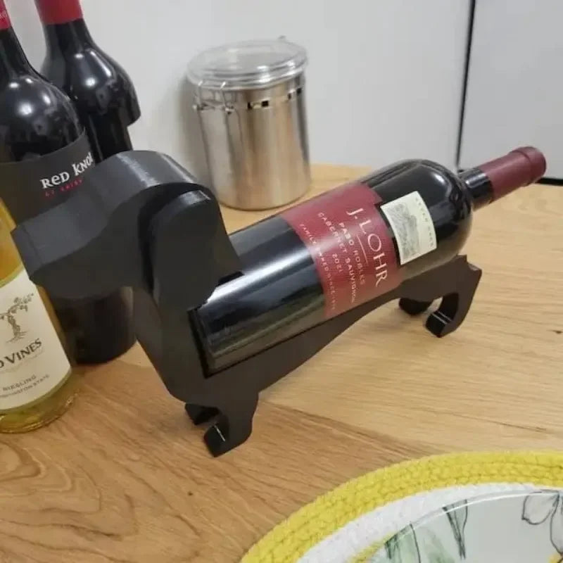 2025 New Creative Dachshund Wine Bottle Holder Kitchen Wine Storage Box Household Practical Decorative Sausage Dog Design
