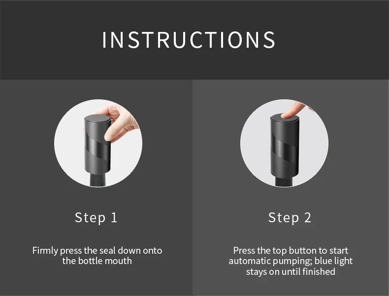 Electric Wine Stopper, Mini Automatic Wine Saver Vacuum Pump for Keepping Wine Fresh, Wine Sealer and Preserver for Wine Bottles