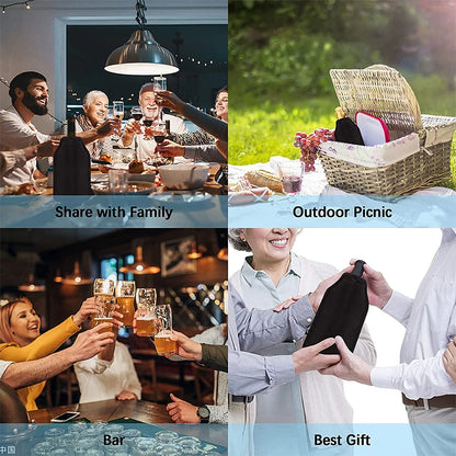 Wine Cooling Holder, Ice Bag, Jelly, Picnic Beverage Nylon Wine Cooler Sleeve, Soft Drink Rack, Bar Tools For Beer Champagne Bucket