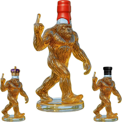 Bigfoot Whiskey Decanter – Funny Sasquatch Engraved Glass Bottle for Rustic Bars & Cabin Decor