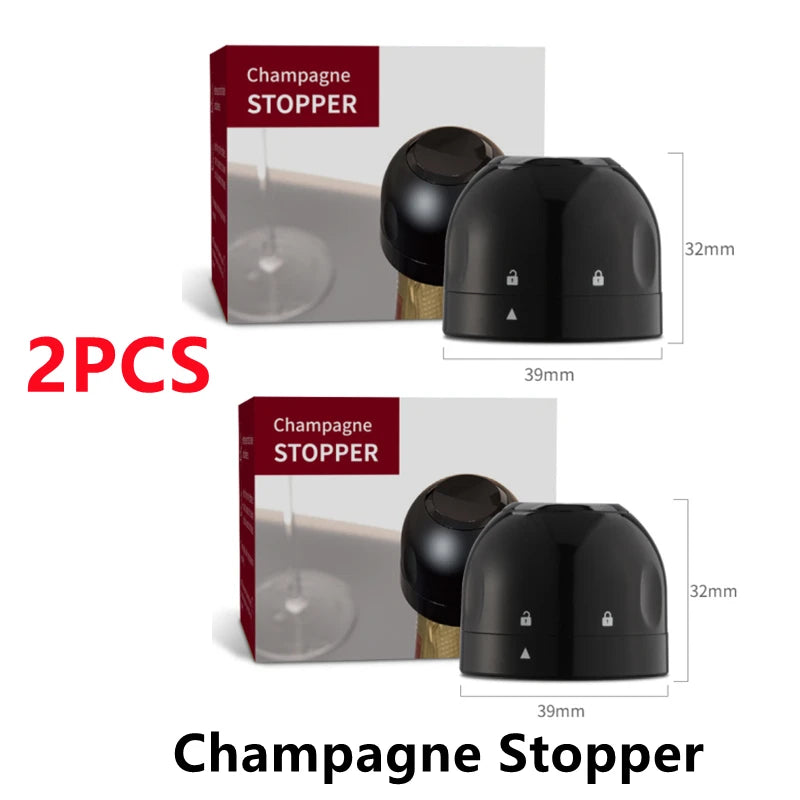 New 2PCS Vacuum Red Wine Bottle Cap Stopper, Silicone Sealed Champagne Bottle Stopper, Vacuum Retain Freshness Wine Plug, Bar Tools