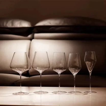 Burgundy Bordeaux Style Light Luxury Wine Glass Ultra-thin Craftsmanship Slim Cup Stems  Bar Party Classics Goblet