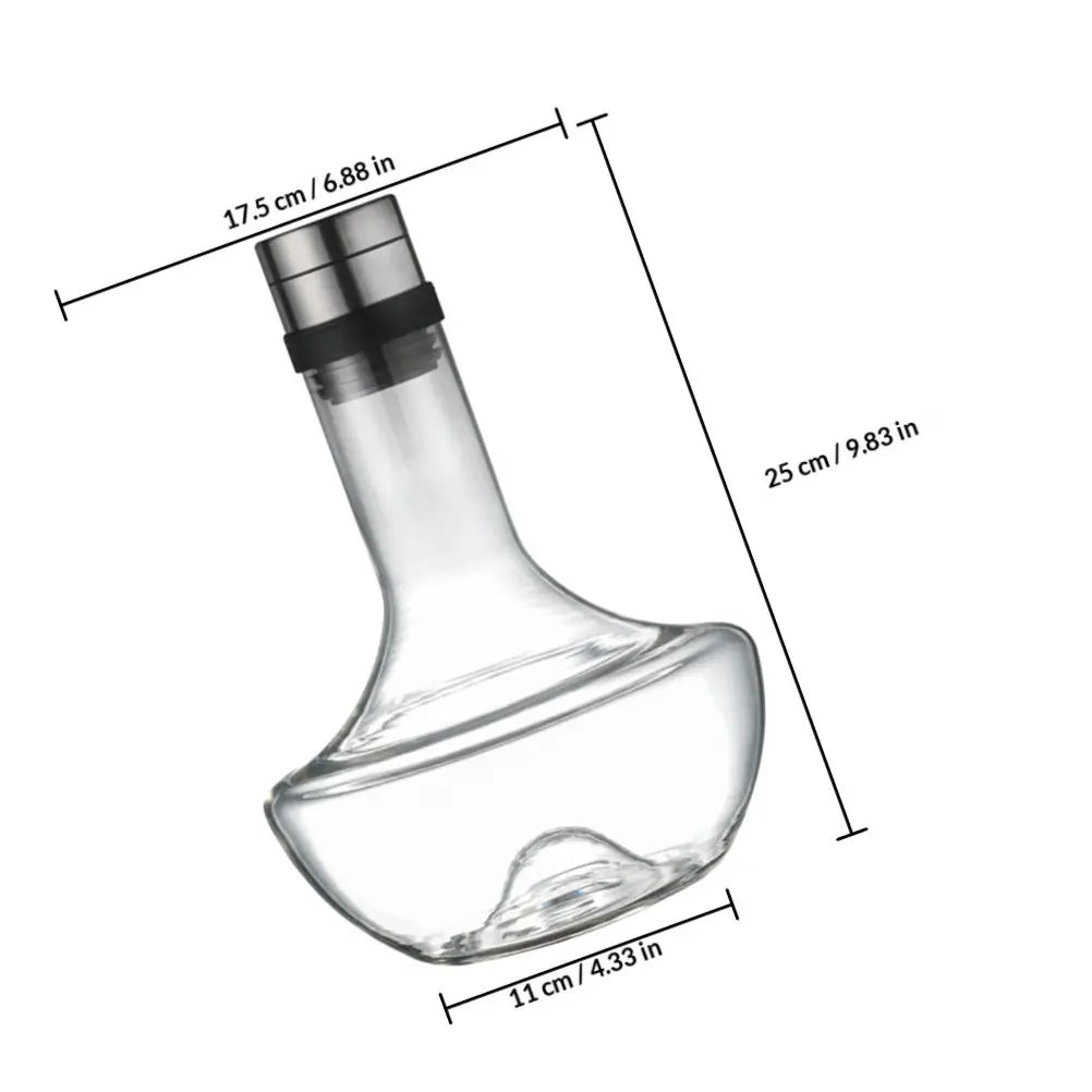 Classic Crystal Wine Decanter – 1000ml Wide-Base Aeration Carafe