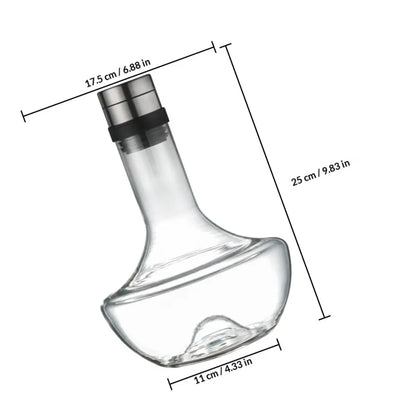 Classic Crystal Wine Decanter – 1000ml Wide-Base Aeration Carafe