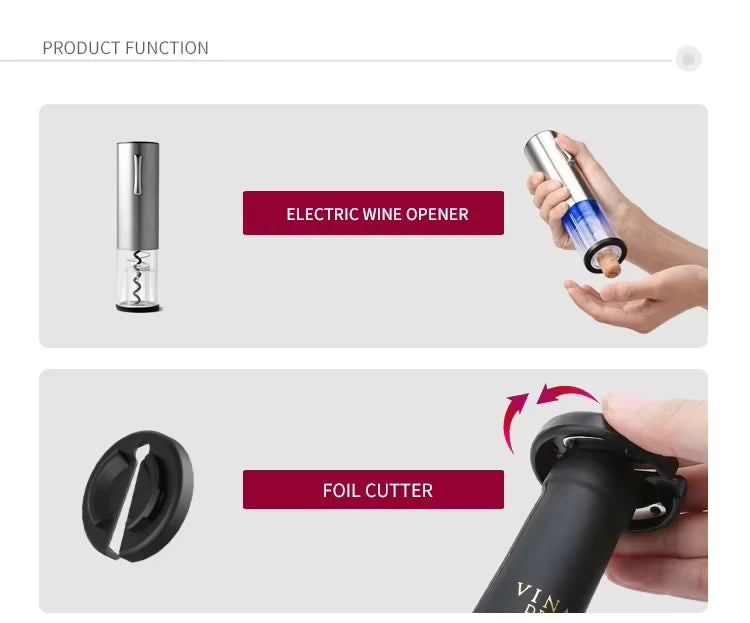 4-in-1 Electric Wine Opener, Aerator & Dispenser — Rechargeable