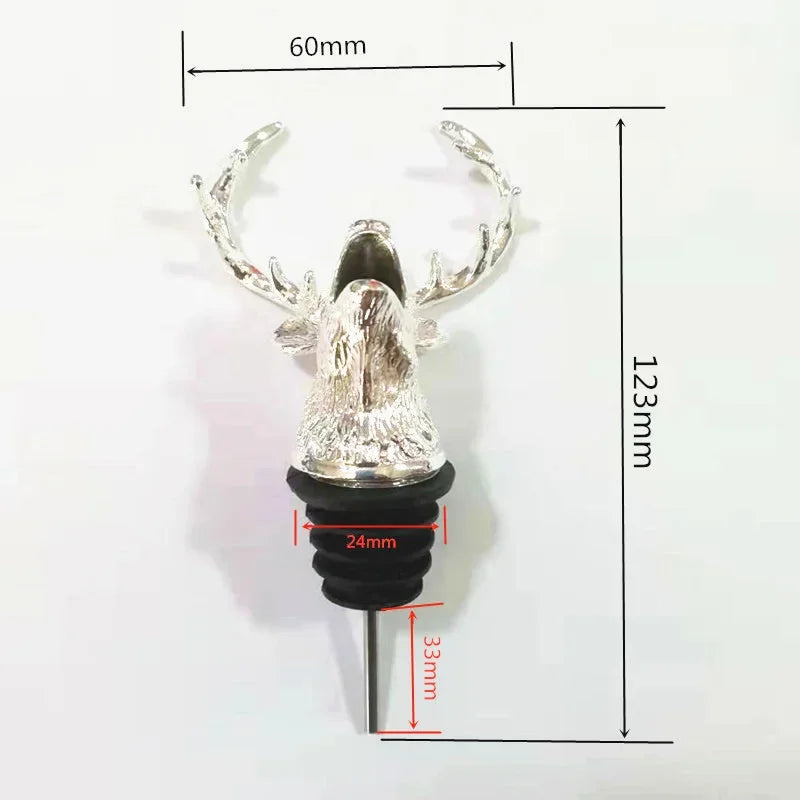 1PC Animal Head Wine Pourer Zinc Alloy Deer Elk Lion Leopard Wolf Eagle Dragon Wine Pour Spout Stopper Club Bar Accessories