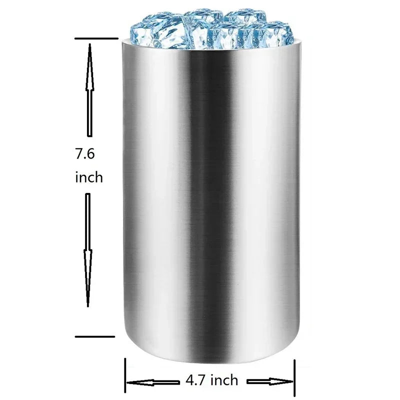 Stainless steel wine cooler product dimensions shown on white background